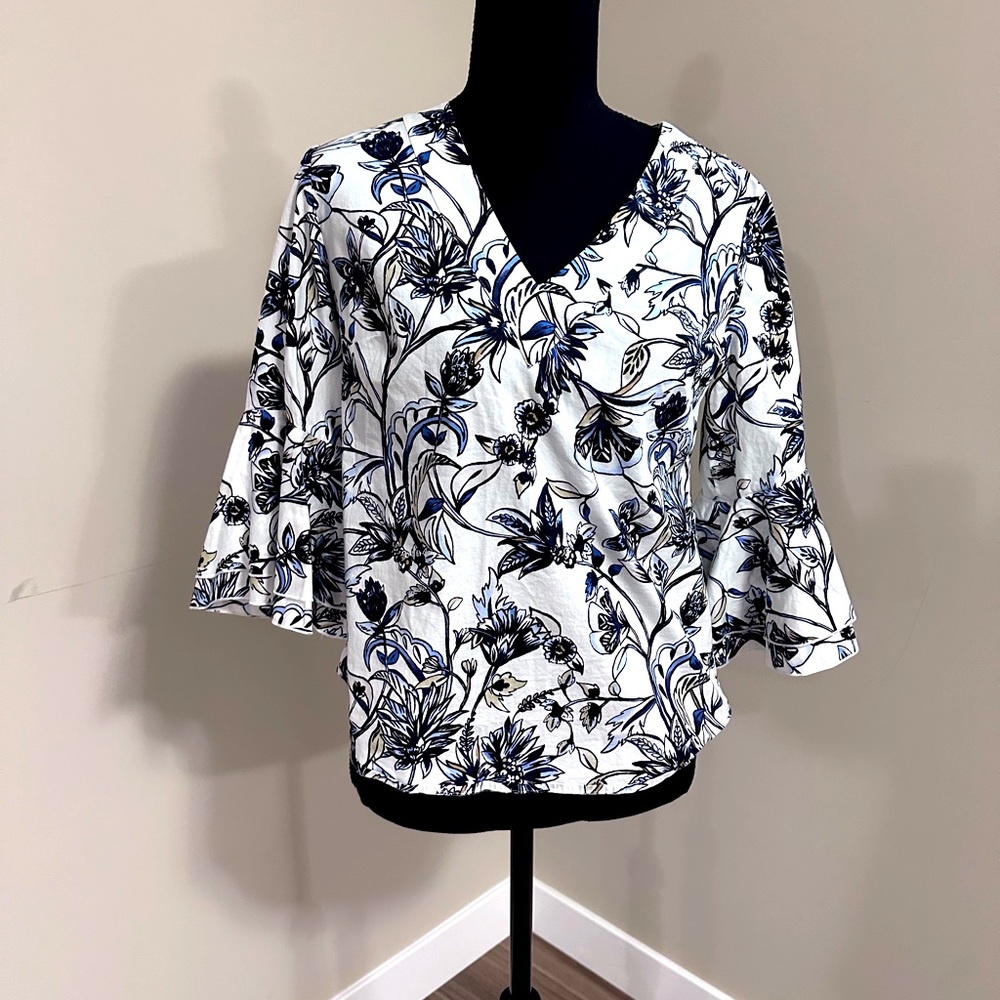 WHBM Tunic Style Top with Floral Print - Sz 4